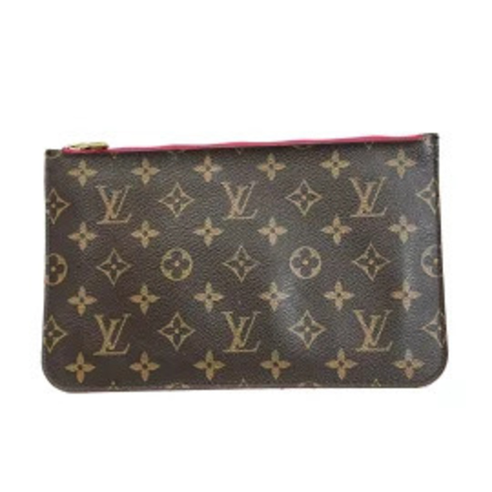 LOUIS VUITTON Neverfull Pouch Clutch Peony